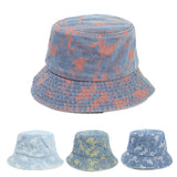 Bucket Hat Fishing Cap Cotton Print Fisherman Hat Denim Summer Outdoor Street