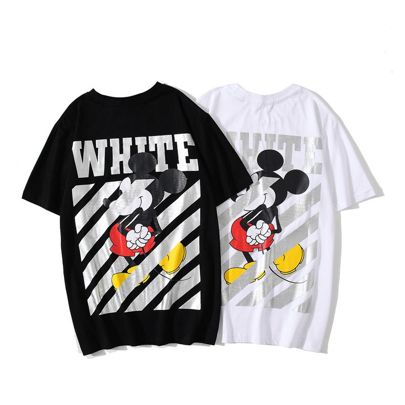 Off White T Shirt Off Ow White Printed Arrow Ugly Duckling Short Sleeve Men'S Striped Mickey Little Mouse Tshirt Women Owt