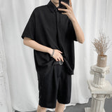 Men 'S Shirts Cropped Shirt Short Sleeve Loose Half Sleeve