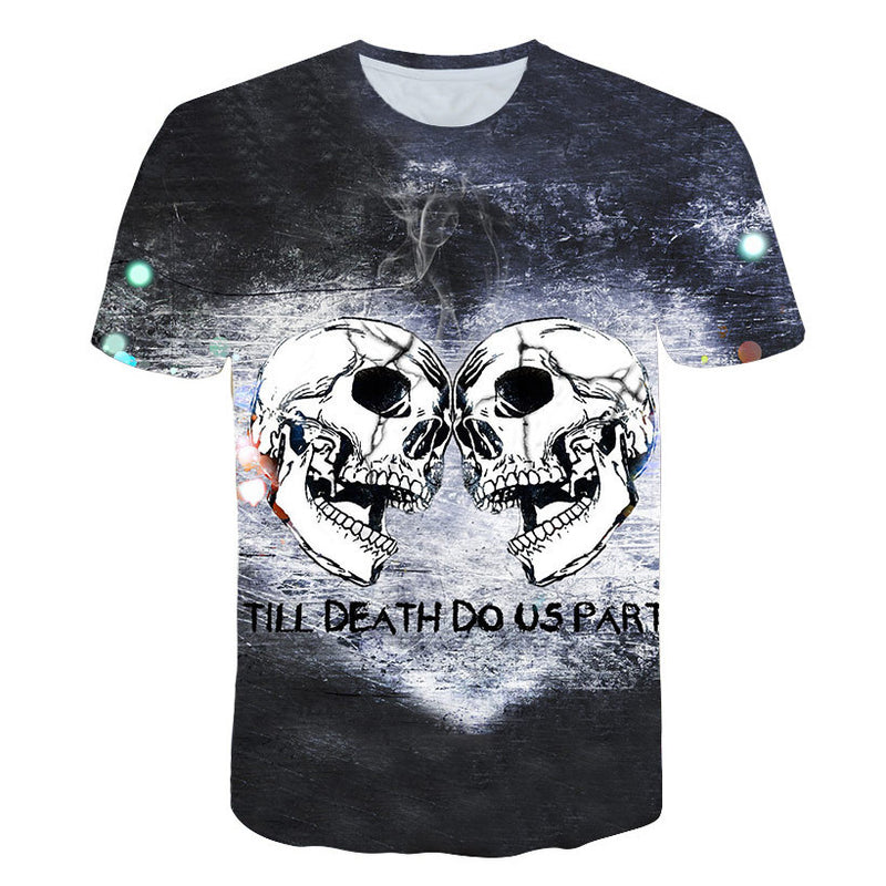 Skull T Shirt Skull Print round Neck Loose