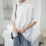 Men 'S Shirts Cropped Shirt Short Sleeve Loose Half Sleeve