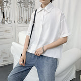 Men 'S Shirts Cropped Shirt Short Sleeve Loose Half Sleeve