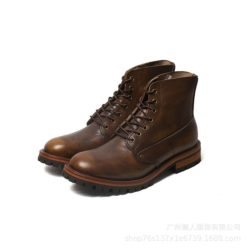 Men's Boots Work Boot Men Casual Hiking Boots Men's Shoes Spring High Top Middle Top Working Wear