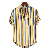 Camp Collar Shirt Short Sleeve Stand Collar Print
