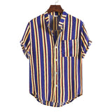 Camp Collar Shirt Short Sleeve Stand Collar Print