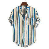 Camp Collar Shirt Short Sleeve Stand Collar Print