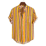Camp Collar Shirt Short Sleeve Stand Collar Print