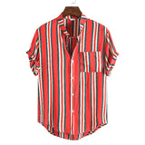Camp Collar Shirt Short Sleeve Stand Collar Print