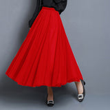 MIDI Mauve Skir Skirt Fairy Dress Mid-Length Gauze Skirt Red Tulle Skirt