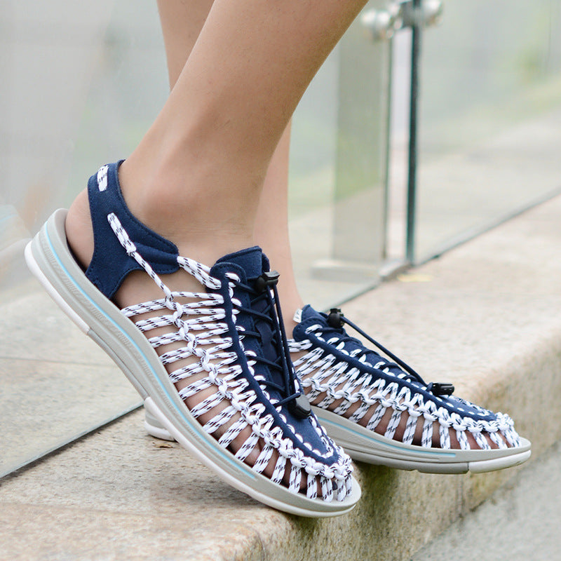 Men Sandals Cross-Border Men's Beach Shoes Outdoor Men's Casual Shoes Couple Roman Sandals Fashion Shoes Woven Men's Shoes 3846