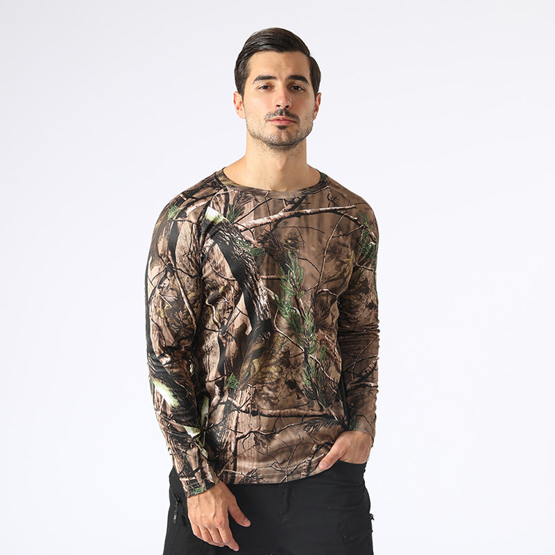 Camofire Jacket Outdoor Exercise Camouflage Long Sleeve round Neck