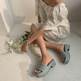 Platform Heels for Women Fashion One-Strap Summer Open Toed Sandals