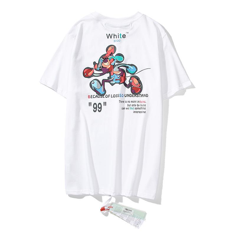 Off White T Shirt Off Short Sleeve Tshirt Loose Plus Size Mickey Letters Print Men And Women Couple Bottoming Shirt Owt