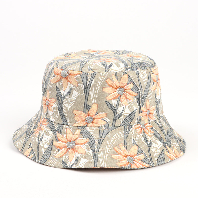 Bucket Hat Fishing Cap Cotton Print Fisherman Hat Printing Bucket Hat Summer Outdoor Leisure Sun Protection Hat