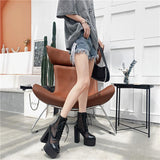Platform Heels for Women Summer Mesh Thick High Heel Women's Sandals Super High Heel Roman Sandals