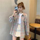 Gloria Vanderbilt Loose Long Sleeve Plaid Shirt