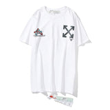 Off White T Shirt Off Short Sleeve Tshirt Loose Plus Size Mickey Letters Print Men And Women Couple Bottoming Shirt Owt
