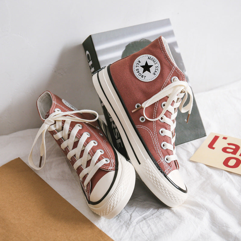 Canvas Shoes Spring Canvas Shoes Male Student High-Top Casual Sneakers Male