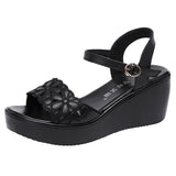 Women Open Toe Sandals Flat Waterproof Hollow-out Strap Plus Size Sandals