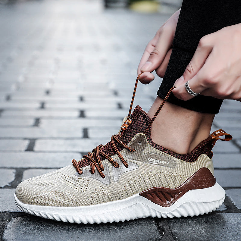 Men's Sneakers Summer Flyknit Mesh Shoes Sports Running Shoes plus Size Men's Shoes Daily Leisure