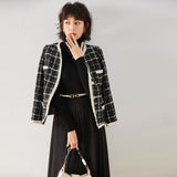 Gloria Vanderbilt round Neck Lace Woven Plaid