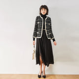 Gloria Vanderbilt round Neck Lace Woven Plaid