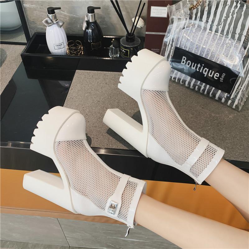 Platform Heels for Women Summer Sexy and Breathable Chunky Heel Sandal Boots