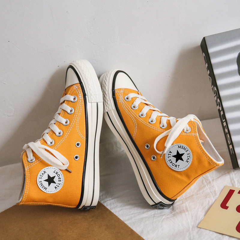 Canvas Shoes Spring Canvas Shoes Male Student High-Top Casual Sneakers Male