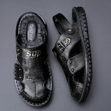 Tactical Trekking Sandals Sandals Men's First Layer Cowhide Fashionable Men's Shoes Sports Men Leisure Pump Beach Shoes