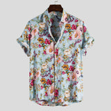 Camp Collar Shirt Floral Short Sleeve Lapel