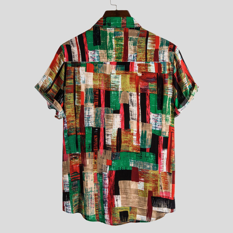 Camp Collar Shirt Short Sleeve Printed Shirt