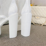 Platform Heels for Women Summer Mesh Thick High Heel Women's Sandals Super High Heel Roman Sandals