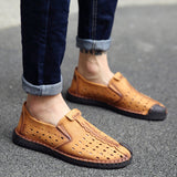 Men Sandals Men's Simple Men's Casual Leather Shoes Breathable Daily Fashion