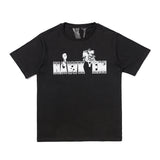 Pop Smoke Vlone Hawk Em T Shirt War Fire Bullet Hole Couple Wear Loose