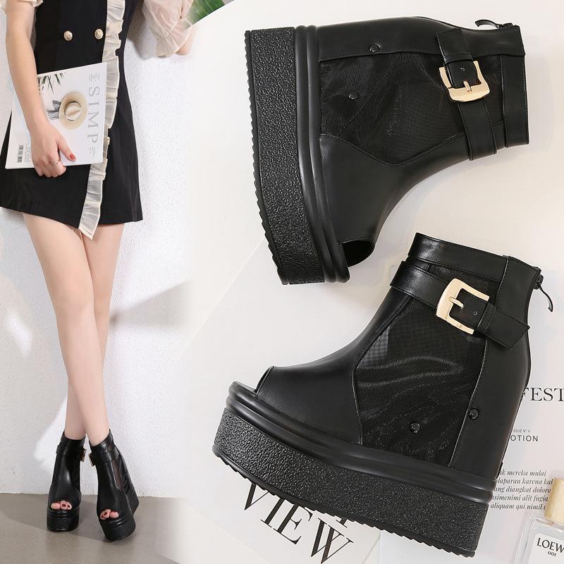 Platform Heels for Women Summer Hollow-out Muffin Sandals