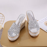 Platform Heels for Women Summer Fashion High Heel Flip-Flops Beach Shoes Seaside Slippers