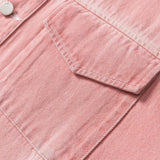 Men Denim Jackets Spring and Autumn Pink Denim Jacket Men's Jacket