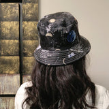 Bucket Hat Fishing Cap Cotton Print Fisherman Hat Summer Sun-Proof Basin Hat Men and Women Graffiti Hat
