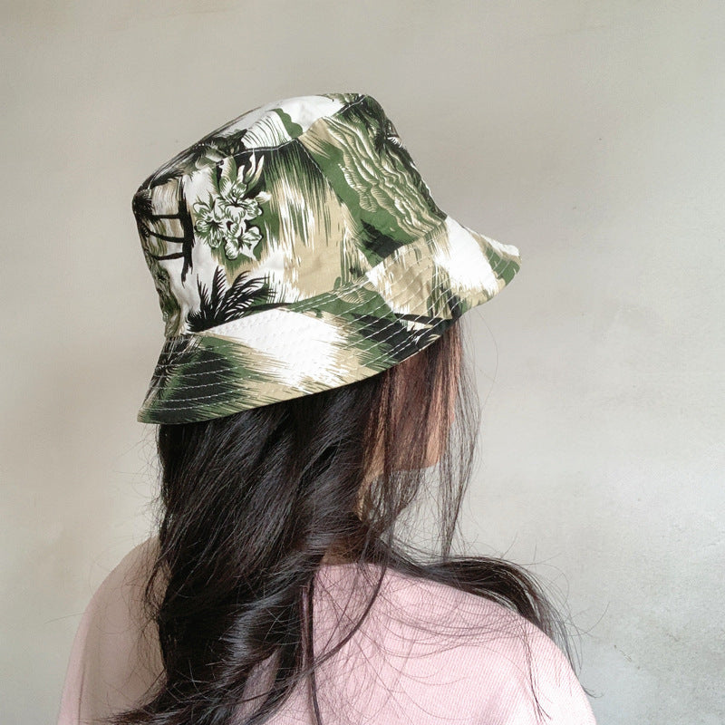 Bucket Hat Fishing Cap Cotton Print Fisherman Hat Printed Flowers Bucket Hat Baby Boy and Girl Summer