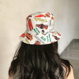 Bucket Hat Fishing Cap Cotton Print Fisherman Hat Printed Hat Female Pattern