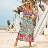 Gypsy Style Dresses Beach Cover Print Holiday Beach Dress