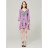 Beth Dutton Bohemian Dress Summer Spring Midi Dress Ethnic Style Loose Floral Embroidery