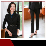 Interview Suit Women Autumn and Winter Women's Long Sleeve Trouser Suit Work Clothes