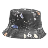 Bucket Hat Fishing Cap Cotton Print Fisherman Hat Summer Sun-Proof Basin Hat Men and Women Graffiti Hat