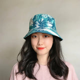 Bucket Hat Fishing Cap Cotton Print Fisherman Hat Printed Flowers Bucket Hat Baby Boy and Girl Summer