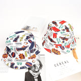 Bucket Hat Fishing Cap Cotton Print Fisherman Hat Printed Hat Female Pattern
