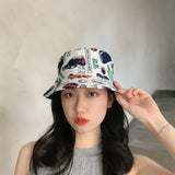 Bucket Hat Fishing Cap Cotton Print Fisherman Hat Printed Hat Female Pattern