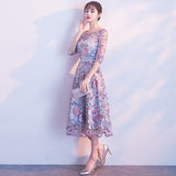 Mauve Dress Bridesmaid Women's Autumn Rose Dress Bridesmaid Dress Banquet Evening Dress