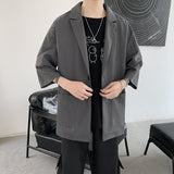 Men Shirts Short Sleeve Shirt 3/4 Sleeve Loose