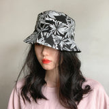 Bucket Hat Fishing Cap Cotton Print Fisherman Hat Fu Hat Female Summer Outdoor Leisure Sun Hat